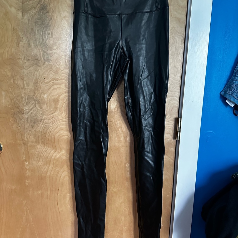 Black Aritzia Faux Leather Leggings